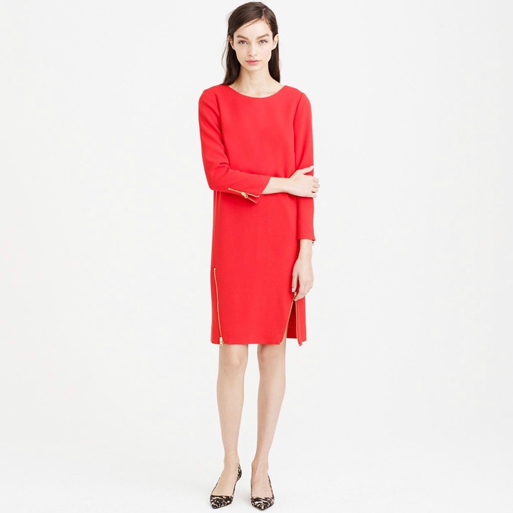 J Crew red sheath dress, size 4